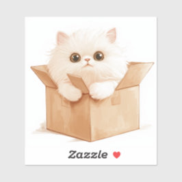 Kawaii Persian Cat Sat in einer Box Laptop-Aufkleb Aufkleber
