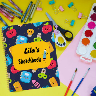 Kawaii personalisiertes Skizzenbuch für Kinder Notizbuch