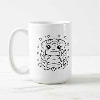 Kawaii Pfannkuchenstapel Färbung Kaffeetasse