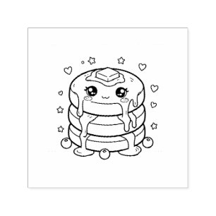 Kawaii Pfannkuchenstapel Färbung Permastempel