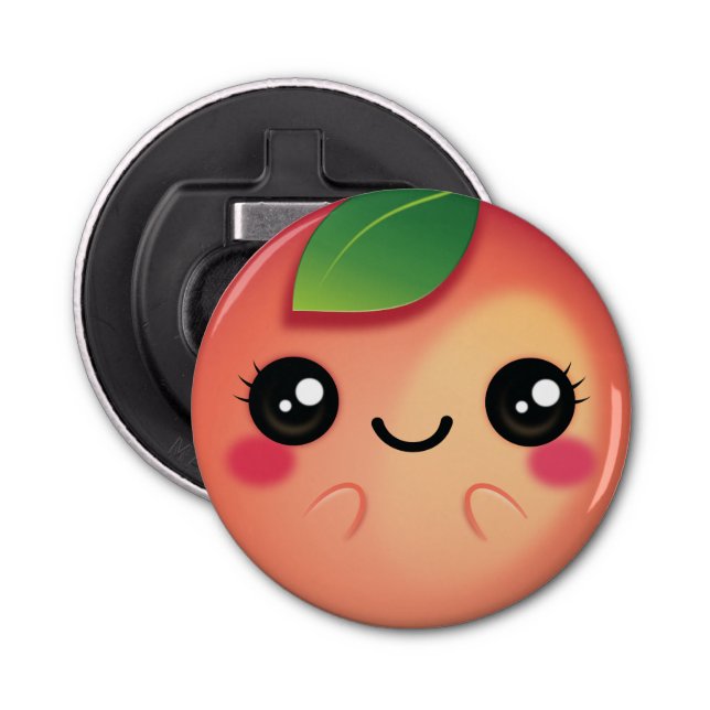 Kawaii Pfirsich Flaschenöffner (Vorderseite)