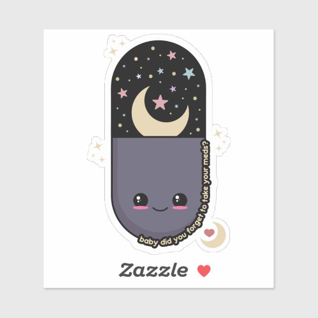 Kawaii Pill Meds Aufkleber (Blatt)