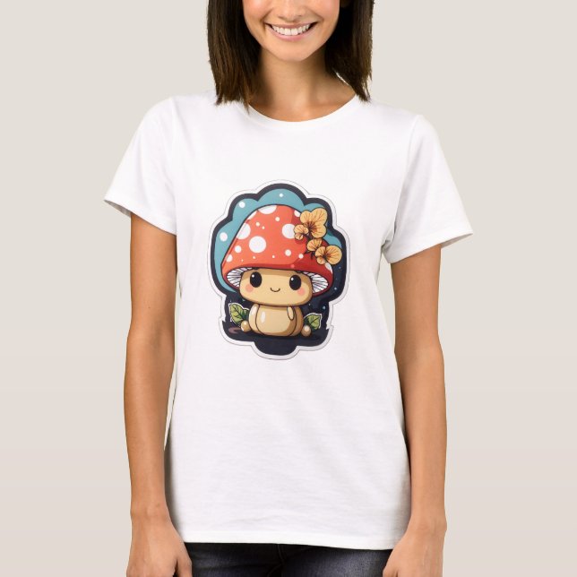 Kawaii-Pilz niedlich T-Shirt (Vorderseite)