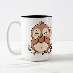 Kawaii-Pinguin-Kaffeetasse Zweifarbige Tasse