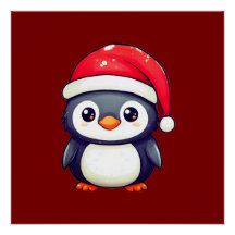 Kawaii Pinguin Tragen eine gemütliche Weihnachtsma
