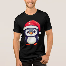 Kawaii Pinguin Tragen eine gemütliche Weihnachtsma Tri-Blend Shirt