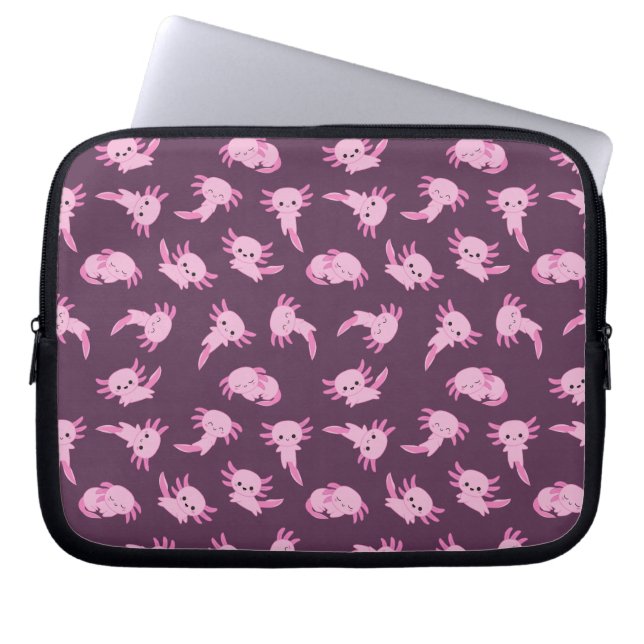 Kawaii Pink Axolotl Electronics Bag Laptopschutzhülle (Vorderseite)