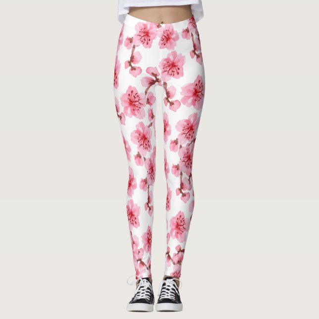 kawaii pink cherry blossoms leggings (Vorderseite)