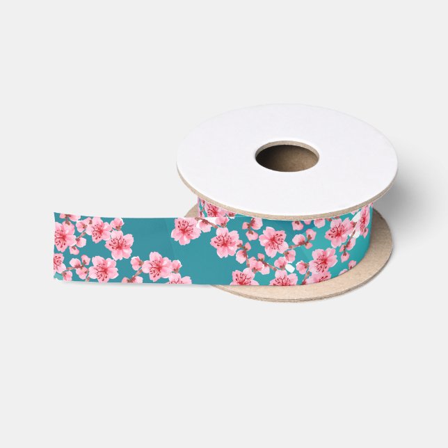 kawaii pink cherry blossoms satinband (Spule)