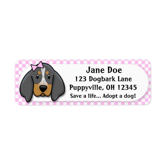 Kawaii Pink Gingham Bluetick Coonhound (Vorne)