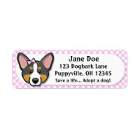 Kawaii Pink Gingham Tri Cardigan Welsh Corgi