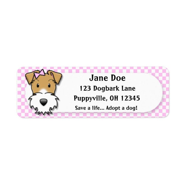 Kawaii Pink Gingham Wire Fox Terrier (Vorne)