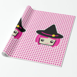 Kawaii Pink Haahaar Hexengeschenk Wrap Geschenkpapier