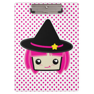 Kawaii Pink-Haarfahne Klemmbrett