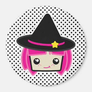 Kawaii Pink Haired Hexenmagnet Magnet