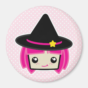 Kawaii Pink Haired Hexenmagnet Magnet