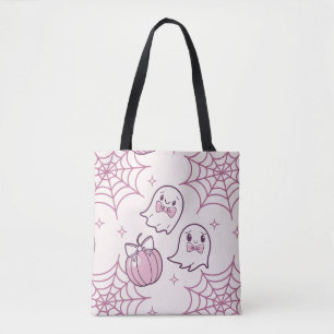 Kawaii Pink Halloween Ghosts & Pumpkin
