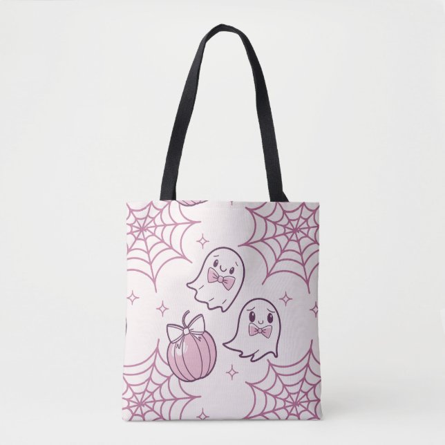 Kawaii Pink Halloween Ghosts & Pumpkin (Vorderseite)