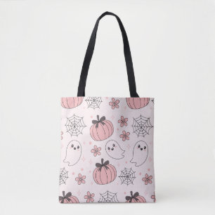 Kawaii Pink Halloween Ghosts & Pumpkins