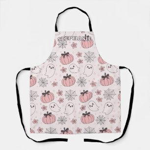 Kawaii Pink Halloween Ghosts & Pumpkins Schürze