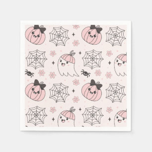 Kawaii Pink Halloween Muster mit Ghost, Pumpkin Serviette