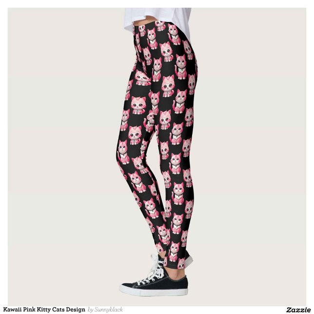 Kawaii Pink Kitty Cats Design Leggings (Von Creator hochgeladen)