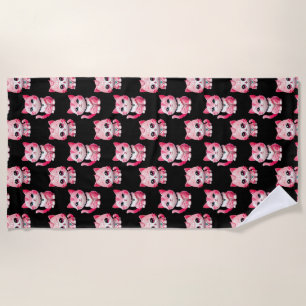 Kawaii Pink Kitty Cats Design Strandtuch