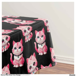 Kawaii Pink Kitty Cats Design Tischdecke