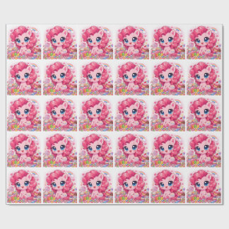 Kawaii Pink Pony Chibi Art Wrapping Paper Geschenkpapier