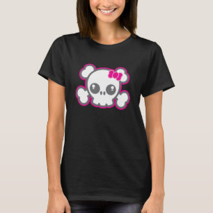 Kawaii Pink Ribbon Skull Bekleidung T-Shirt