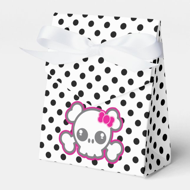 Kawaii Pink Ribbon Skull Geschenkboxen Geschenkschachtel (Vorderseite)