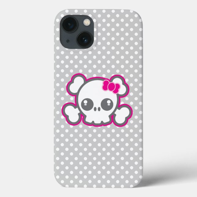 Kawaii Pink Ribbon Skull iPad Fall Case-Mate iPhone Hülle (Rückseite)