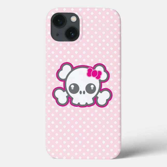 Kawaii Pink Ribbon Skull iPad Fall Case-Mate iPhone Hülle (Rückseite)