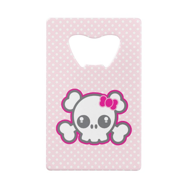 Kawaii Pink Ribbon Skull Kreditkarte Flaschenöffne Geldkarten Flaschenöffner (Rückseite)