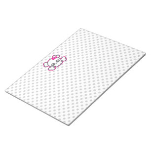 Kawaii Pink Ribbon Skull Notepad Notizblock