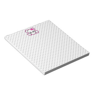 Kawaii Pink Ribbon Skull Notepad Notizblock
