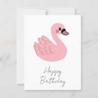 Kawaii Pink Swan - Niedlicher Cartoon Tierdesign