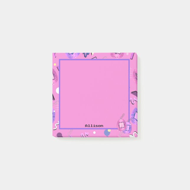 Kawaii Pink Tamagotchi Post-it Klebezettel (Vorderseite)