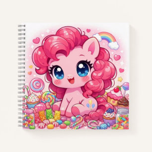 Kawaii Pinkes Pony Chibi Kunst Notizbuch