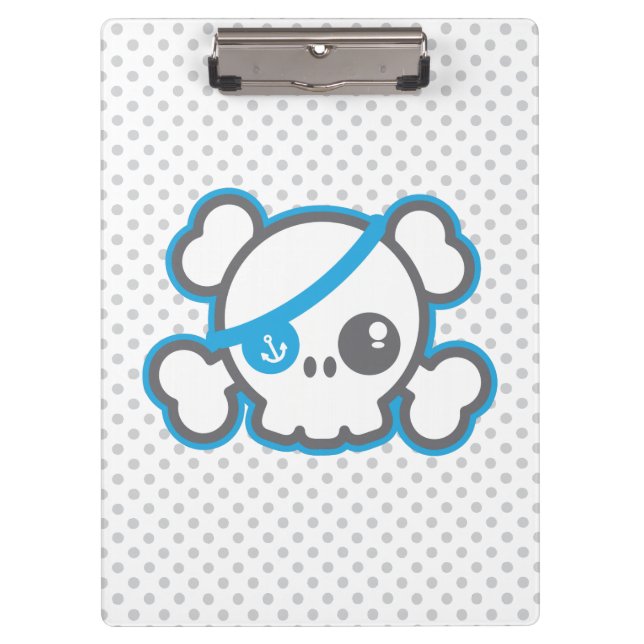 Kawaii Pirate Skull Clip Board Klemmbrett (Vorderseite)