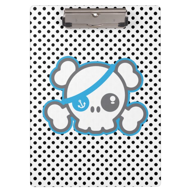 Kawaii Pirate Skull Clip Board Klemmbrett (Vorderseite)