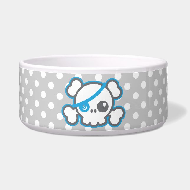 Kawaii Pirate Skull Dog Bowl Napf (Vorderseite)