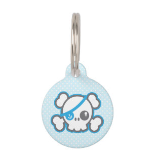 Kawaii Pirate Skull Dog Tag Haustiermarke