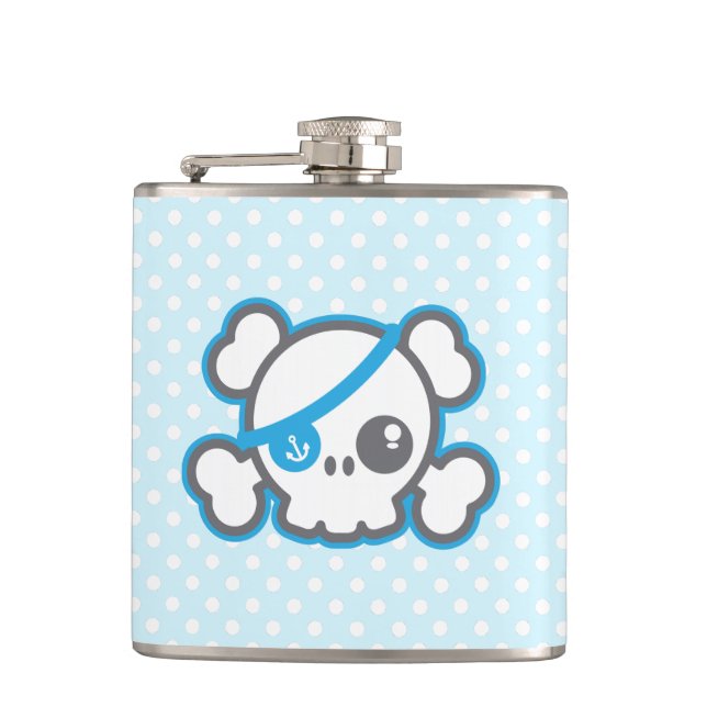 Kawaii Pirate Skull Flask Flachmann (Vorderseite)