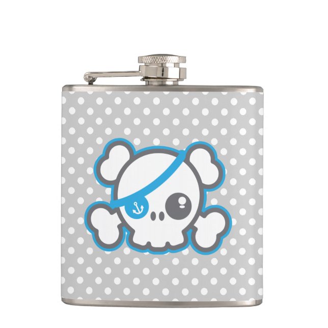 Kawaii Pirate Skull Flask Flachmann (Vorderseite)