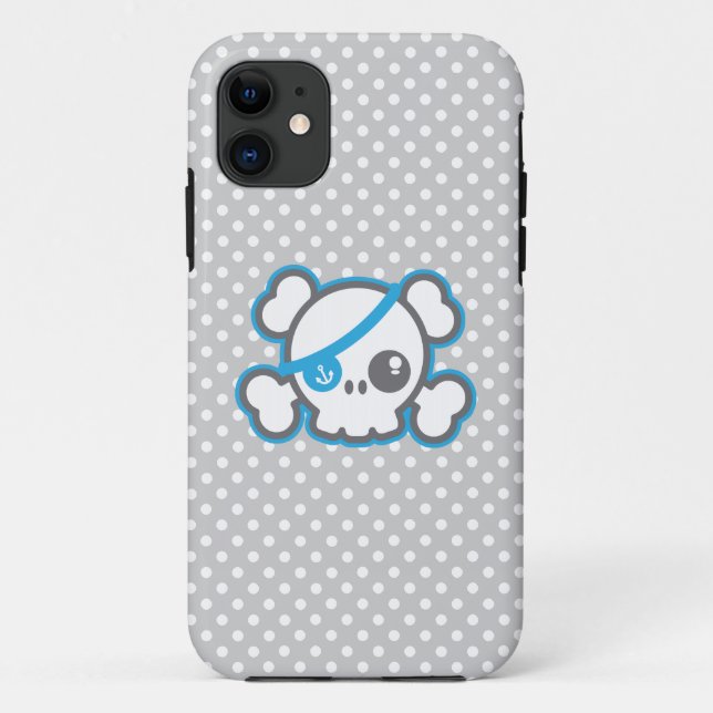 Kawaii Pirate Skull iPhone Case (Rückseite)