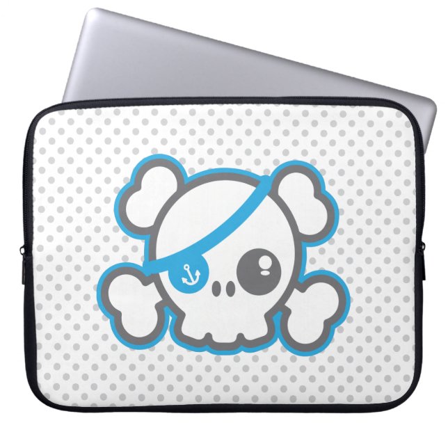 Kawaii Pirate Skull Laptop Sleeve (Vorderseite)