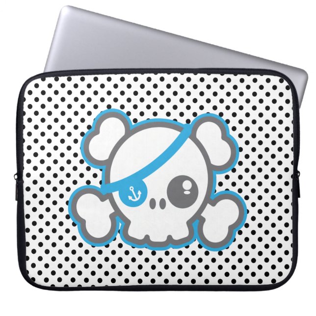 Kawaii Pirate Skull Laptop Sleeve (Vorderseite)