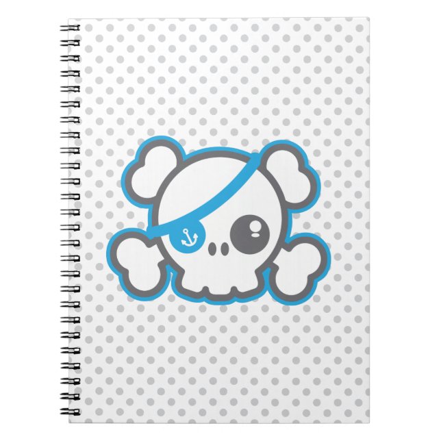 Kawaii Pirate Skull-Notebook Notizblock (Vorderseite)