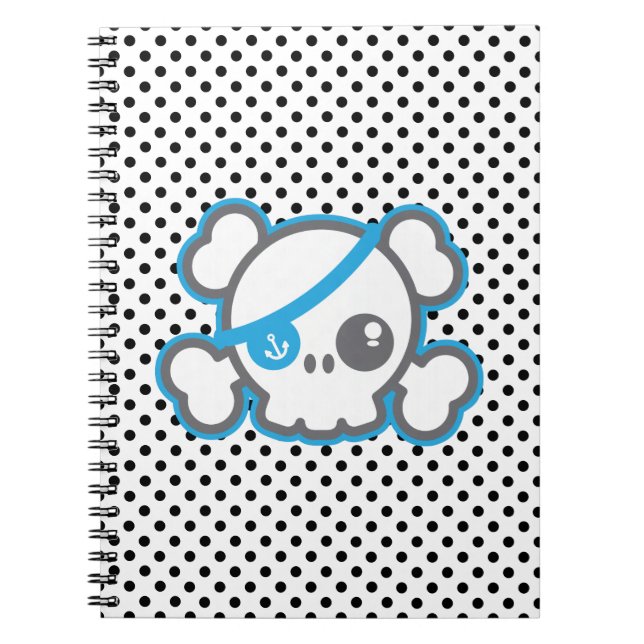 Kawaii Pirate Skull-Notebook Notizblock (Vorderseite)